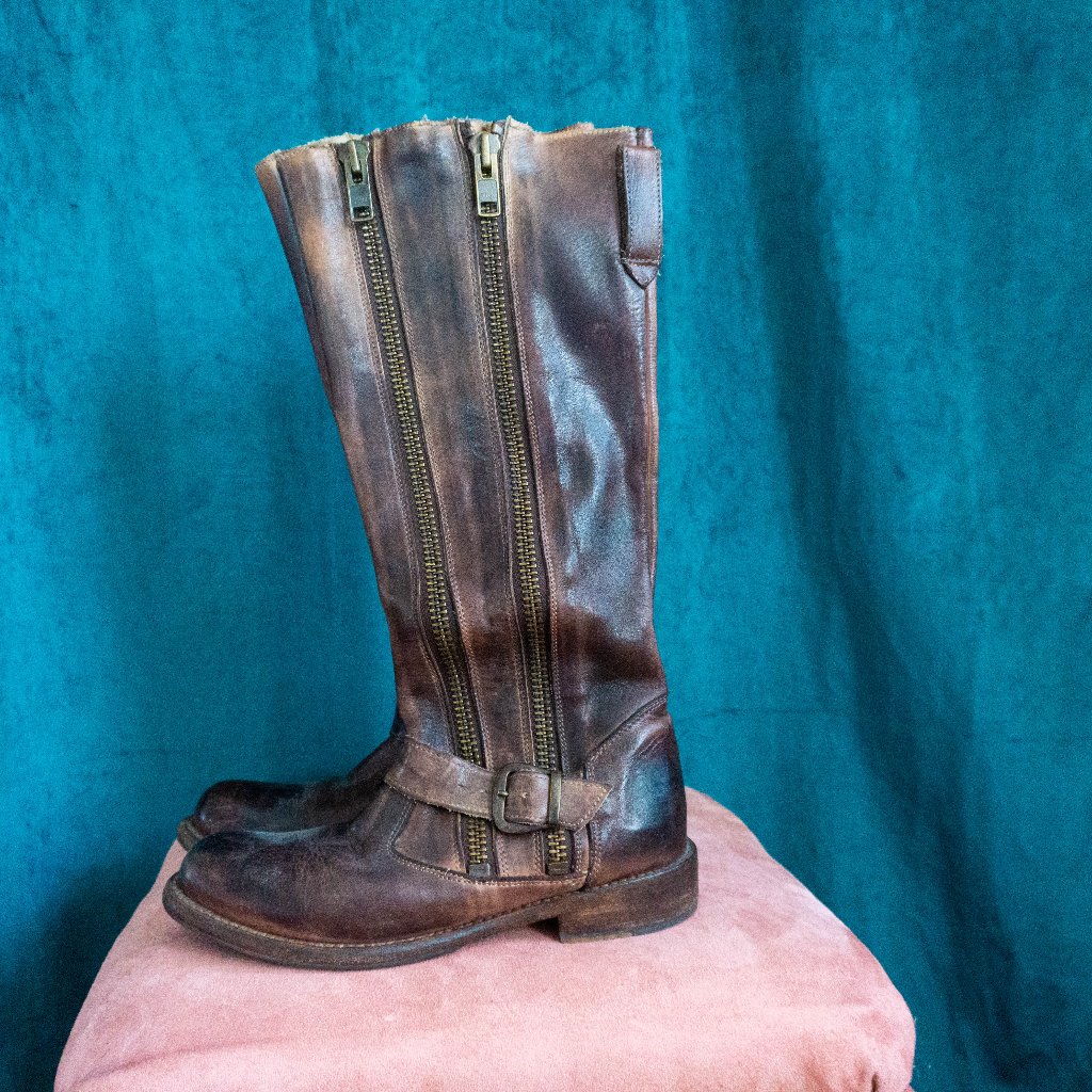 Bed Stu Double Zipper Tall Riding Boot Size 7.5